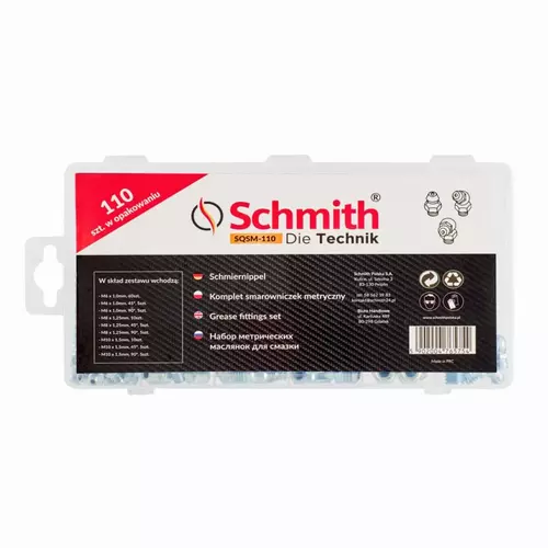 Komplet smarowniczek metryczny 110 szt Schmith