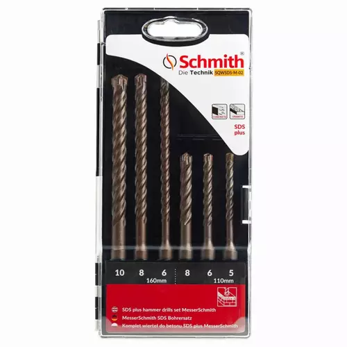 Komplet wierteł do betonu SDS PLUS 6 szt. Schmith
