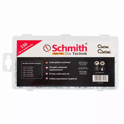 Komplet zawleczek sprężynowych 150 szt Schmith