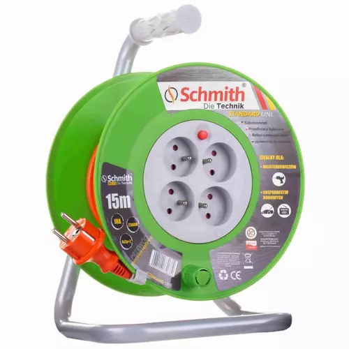 Przedłużacz bębnowy o długości 15m 3x1,5mm Stand Line Schmith