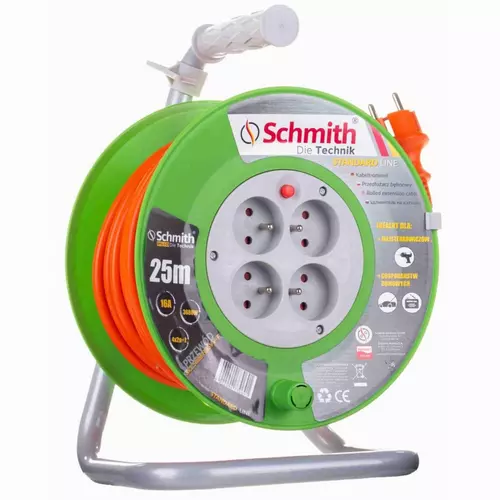 Przedłużacz bębnowy o długości 25m 3x1,5mm Stand Line Schmith