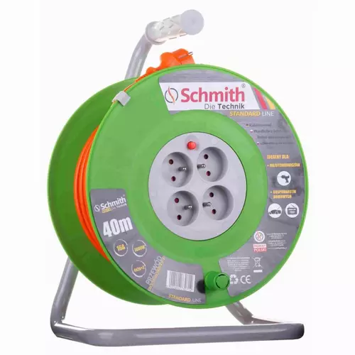 Przedłużacz bębnowy o długości 40m 3x1,5mm Stand Line Schmith