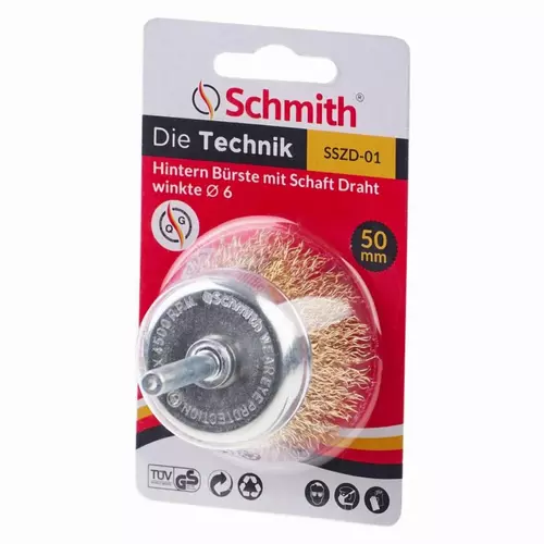 Szczotka doczołowa z trzpieniem fi 6 drut FAL 100 Schmith