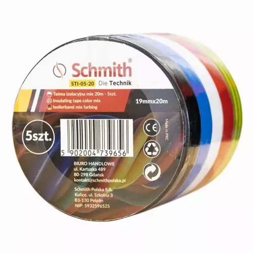 Taśma izolacyjna mix 20m – 5 szt Schmith