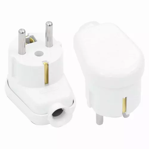 Wtyczka kątowa 2p+Z 16A 250V Uni-Schuko biała Schmith