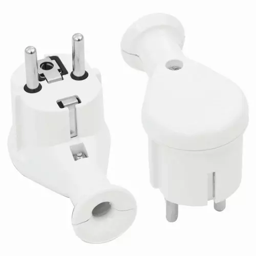Wtyczka kątowa 2p+Z 16A 250V Uni-Schuko biała Schmith