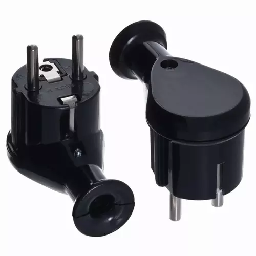 Wtyczka kątowa 2p+Z 16A 250V Uni-Schuko czarna Schmith