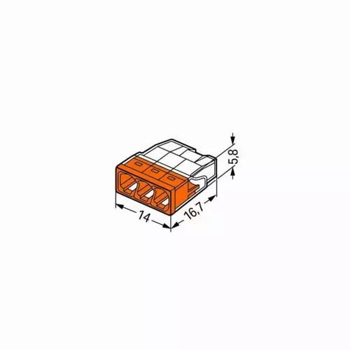 Złączka WAGO przewód max 2,5mm2x3 20szt Schmith