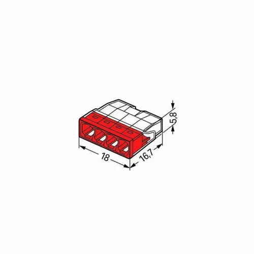 Złączka WAGO przewód max 2,5mm2x4 20szt Schmith