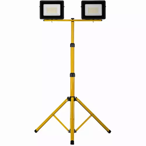 Naświetlacz LED 2x50W slim z żółtym statywem