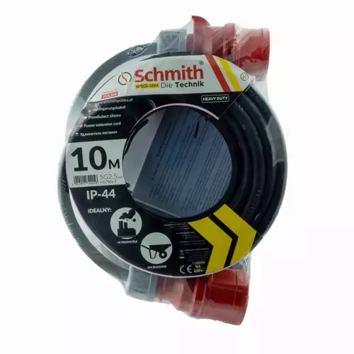 Przedłużacz 3-fazowy, przewód 5x2,5mm, 10m Schmith