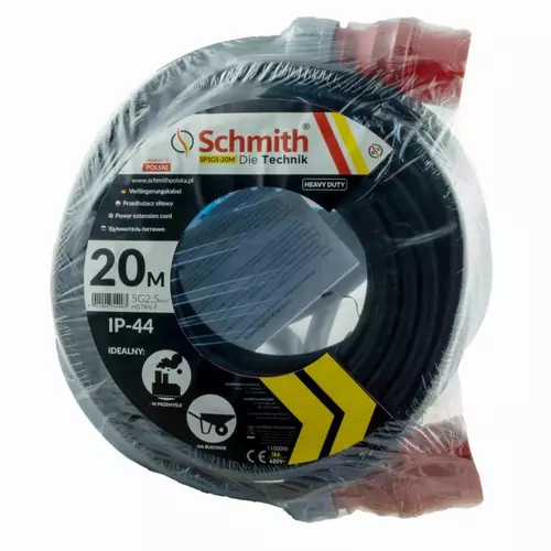 Przedłużacz 3-fazowy, przewód 5x2,5mm, 20m Schmith