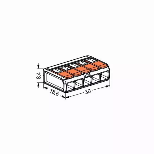 Złączka WAGO przewód/linka max 4mm2x5 20szt Schmith