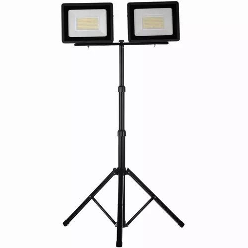 Naświetlacz LED 2x100W slim z czarnym statywem