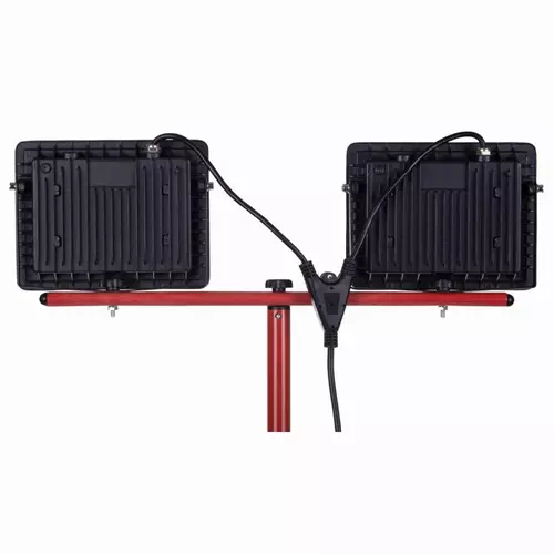 Naświetlacz LED 2x50W slim z czerownym statywem Schmith