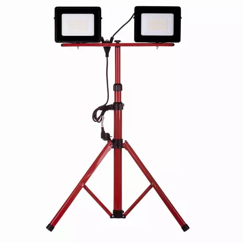 Naświetlacz LED 2x50W slim z czerwonym statywem