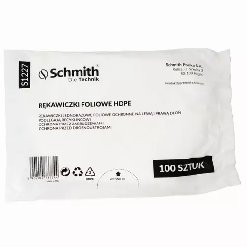 Rękawiczki foliowe HDPE 100 szt Schmith