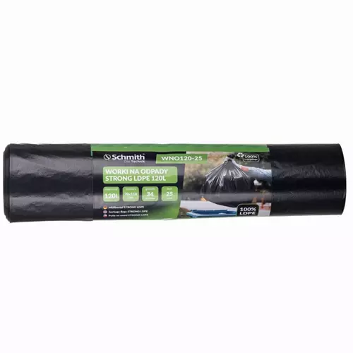 Worki na odpady STRONG LDPE 120l (25sztuk w rolce)