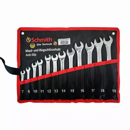 Komplet kluczy płasko-oczkowych antypoś. 12szt