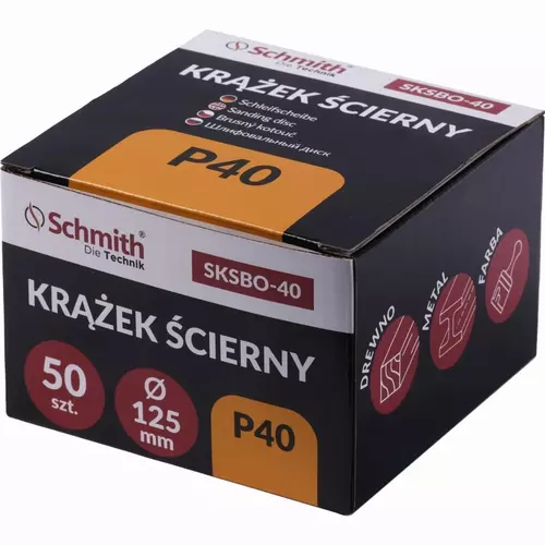 Krążek ścierny 125mm P40 50 szt. Schmith