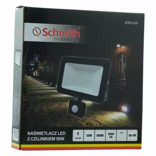 Naświetlacz LED 50W z czujnikiem ruchu czarny marki Schmith