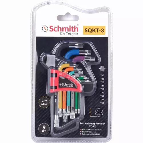 Zestaw kluczy krótkich TORX 9szt marki Schmith