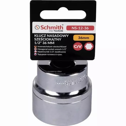 Klucz nasadowy sześciokątny 1/2" 36 mm Schmith