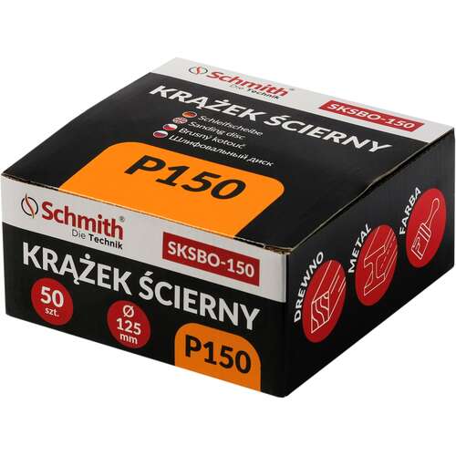 Krążek ścierny 125mm P150 50 szt., Granulacja: P150 Schmith