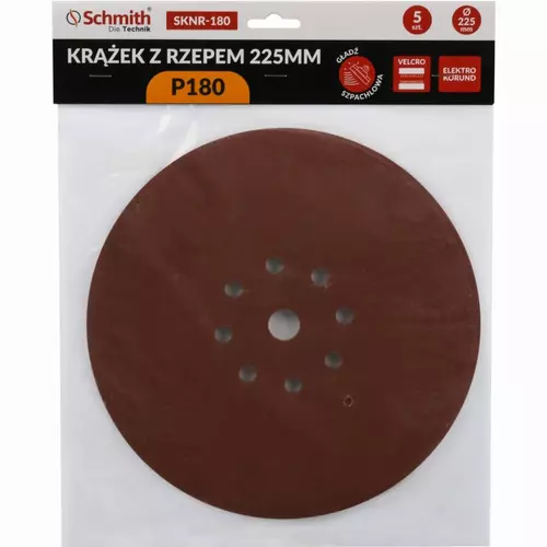 Krążek z rzepem 225mm P180 5szt Schmith
