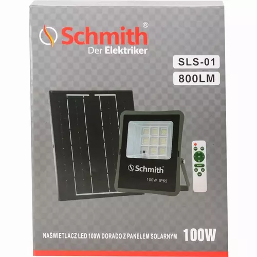 Lampa LED z panelem solarnym 100W marki Schmith SLS-01 7