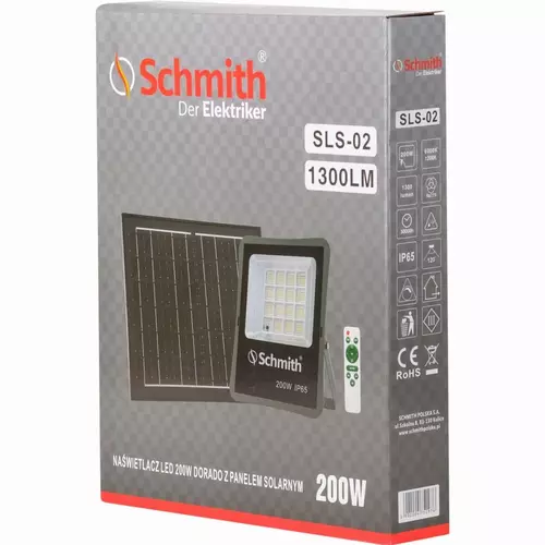Lampa LED z panelem solarnym 200W marki Schmith SLS-02 7