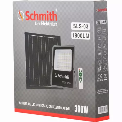 Lampa LED z panelem solarnym 300W marki Schmith SLS-03 7