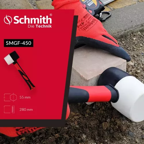 Młotek gumowy z trzonkiem FIBERGLASS - 450 g marki Schmith SMGF-450 1