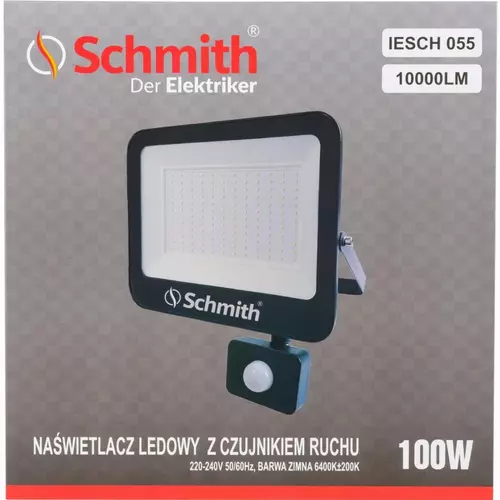 Naświetlacz LED 100W 10000lm czu. ruch na podczerw marki Schmith IESCH 055 1
