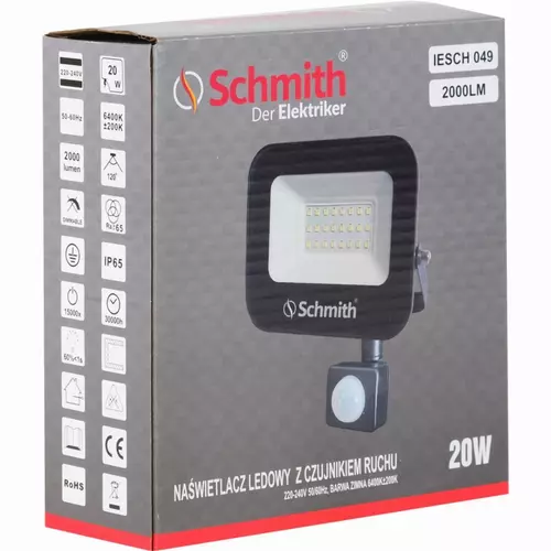 Naświetlacz LED 20W 2000lm czu. ruchu na podczerw marki Schmith IESCH 049 2