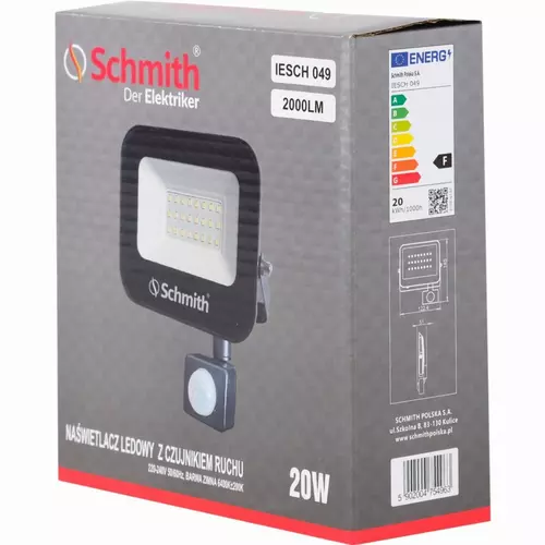 Naświetlacz LED 20W 2000lm czu. ruchu na podczerw marki Schmith IESCH 049 3