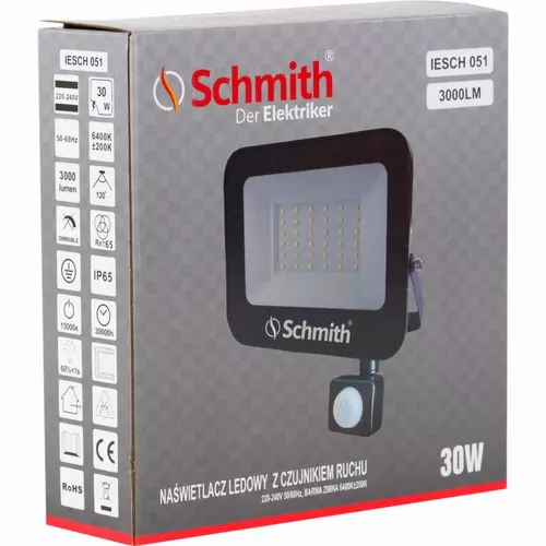Naświetlacz LED 30W 3000lm czu. ruchu na podczerw marki Schmith IESCH 051 2