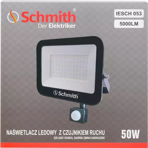 Naświetlacz LED 50W 5000lm czu. ruchu na podczerw marki Schmith IESCH 053 1