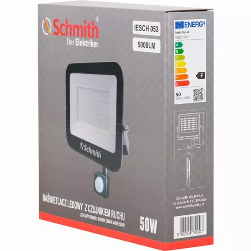 Naświetlacz LED 50W 5000lm czu. ruchu na podczerw marki Schmith IESCH 053 3