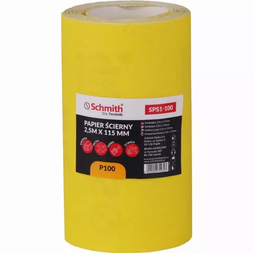 Papier ścierny 2,5m x 115 mm P100 5 szt.