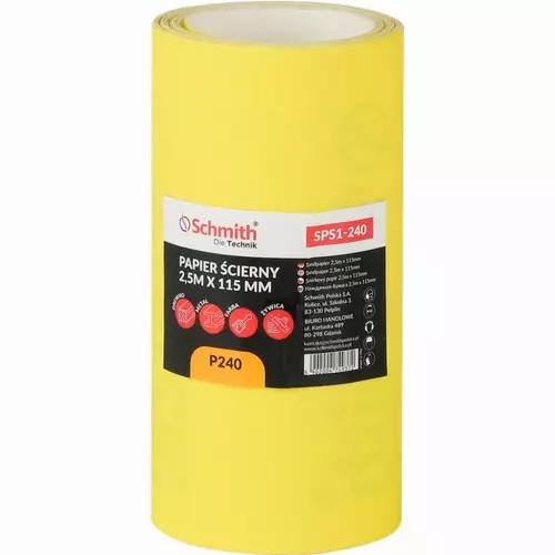 Papier ścierny 2,5m x 115 mm P240 5 szt.