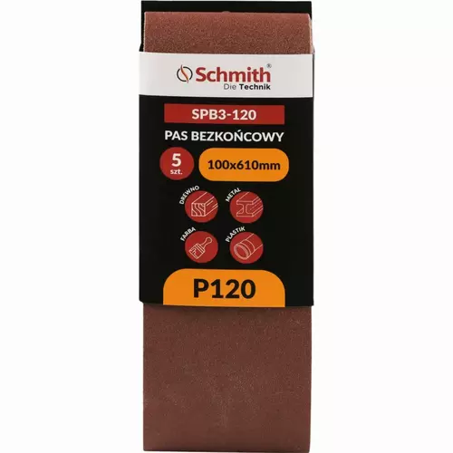 Pas bezkońcowy 100x610mm P120 5 szt. Schmith