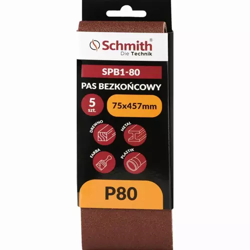 Pas bezkońcowy 75x457mm P80 5 szt. Schmith