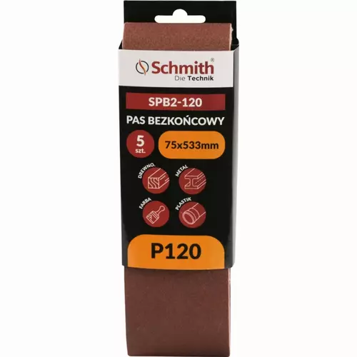 Pas bezkońcowy 75x533mm P120 5 szt. Schmith