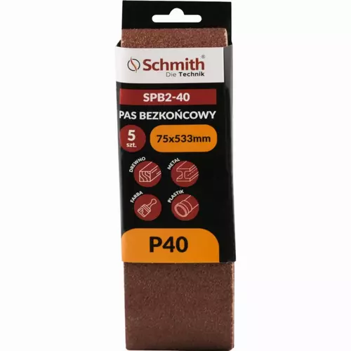 Pas bezkońcowy 75x533mm P40 5 szt. Schmith
