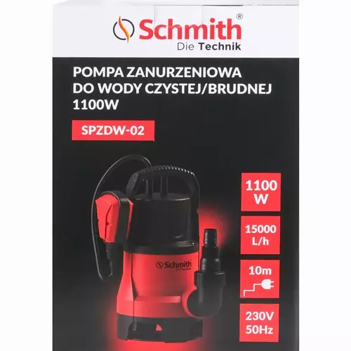 Pompa zanurzeniowa do wody czystej/brudnej 1100 W marki Schmith SPZDW-02 3