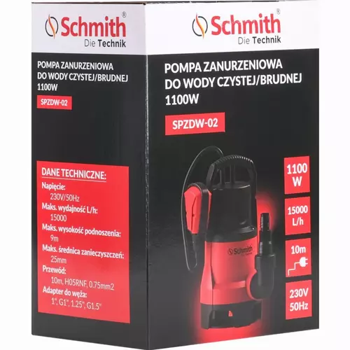 Pompa zanurzeniowa do wody czystej/brudnej 1100 W Schmith