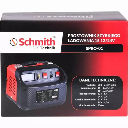 Prostownik szybkiego ładowania 15 12/24V marki Schmith SPRO-01