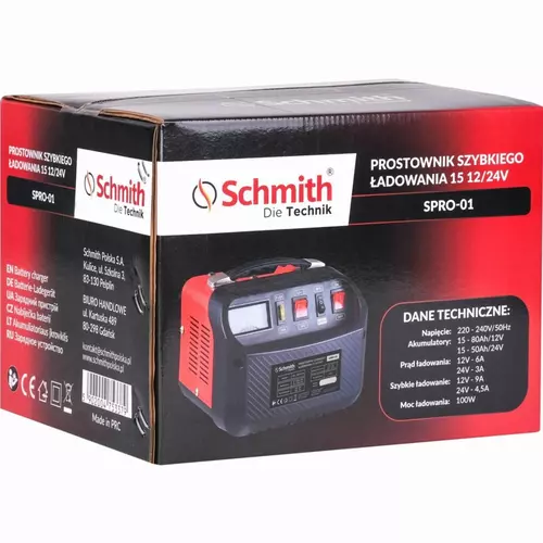 Prostownik szybkiego ładowania 15 12/24V Schmith