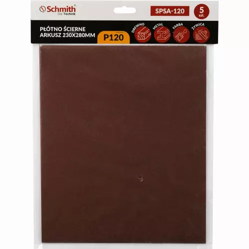 Płótno ścierne arkusz 230x280mm P120 5 szt. marki Schmith SPSA-120 1